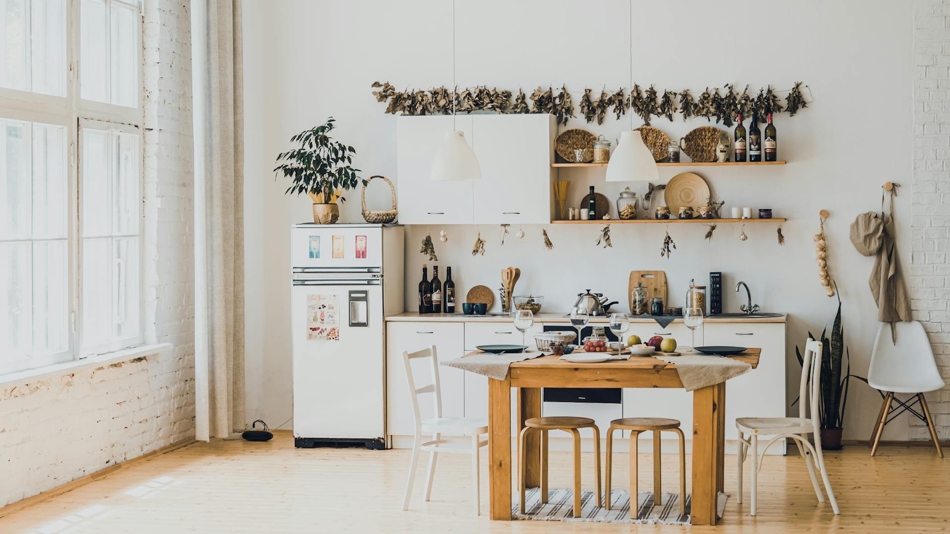 Bright modern home kitchen with natural light
